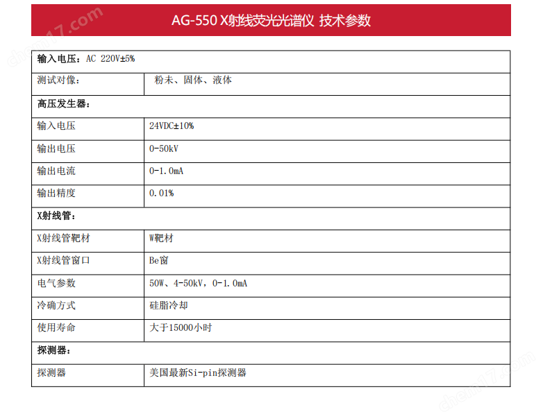 AG-550 艾格斯威X射線熒光光譜儀